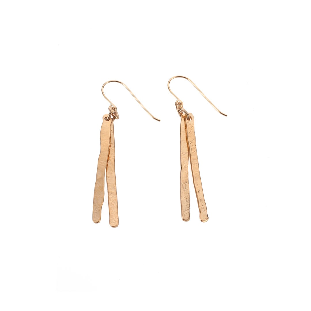 Double Strip Hammered Earrings