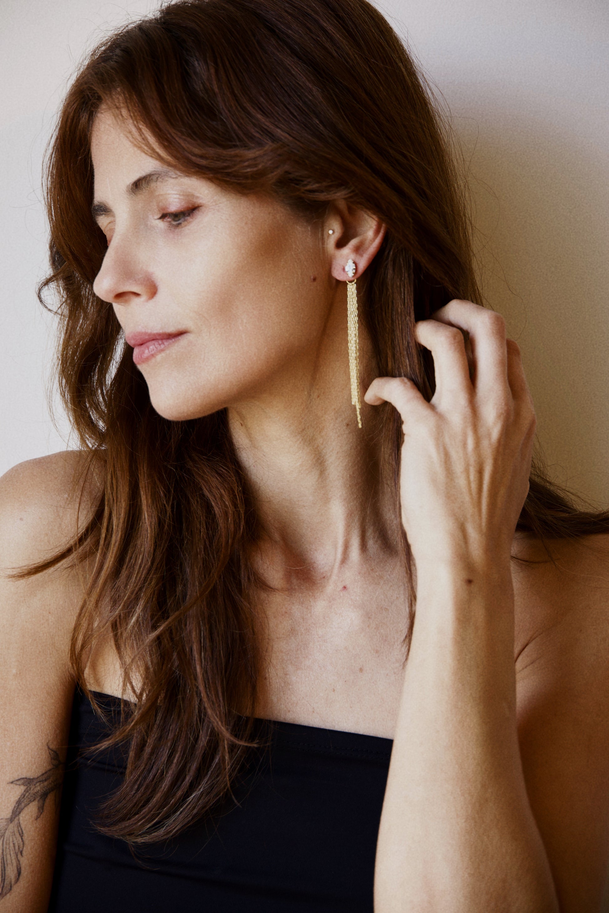 Crystal Tassel Earring (Single)