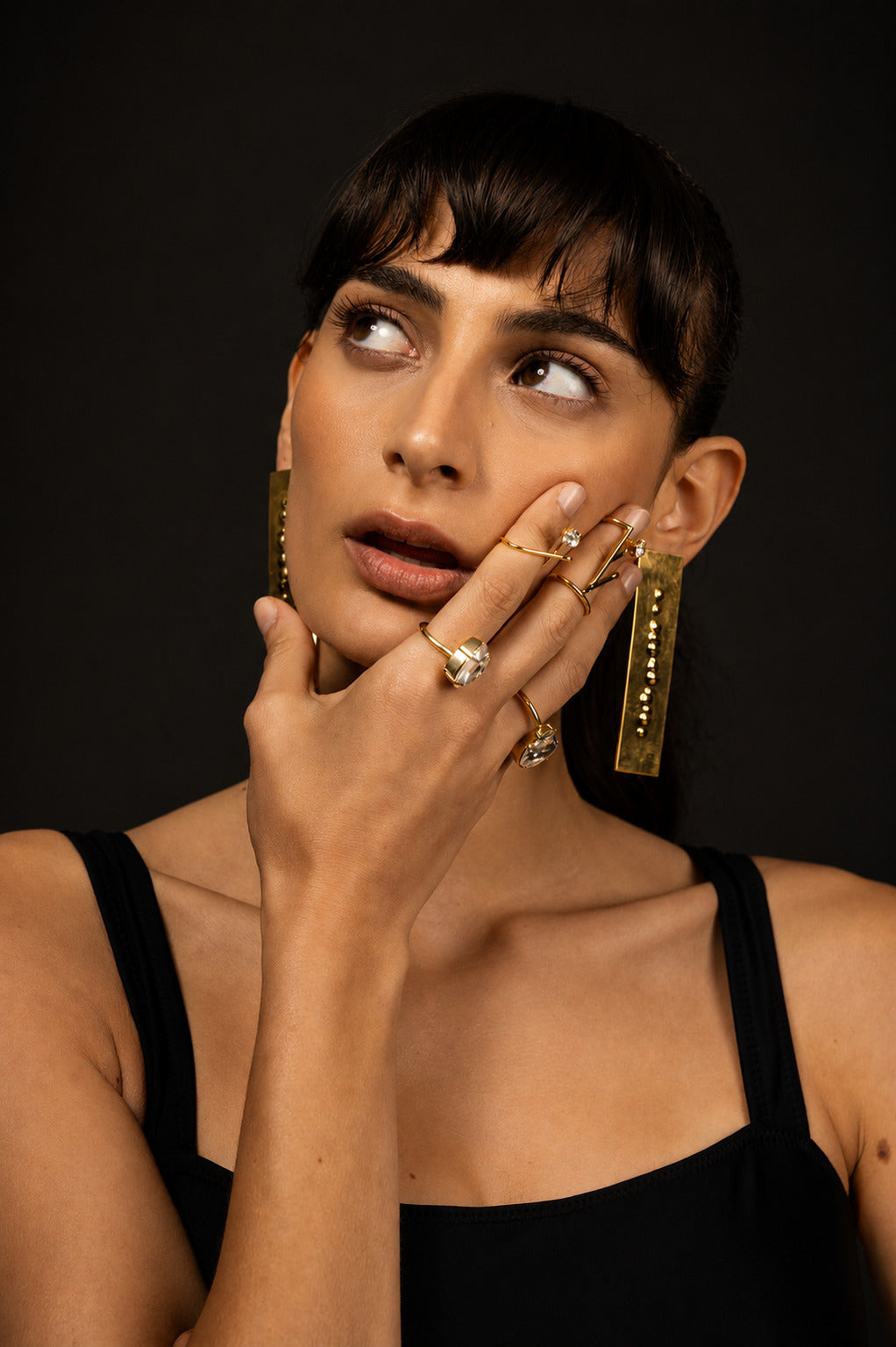 Embossed Rectangle Earrings
