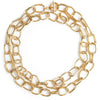 Handmade gold plated extra long chain necklace