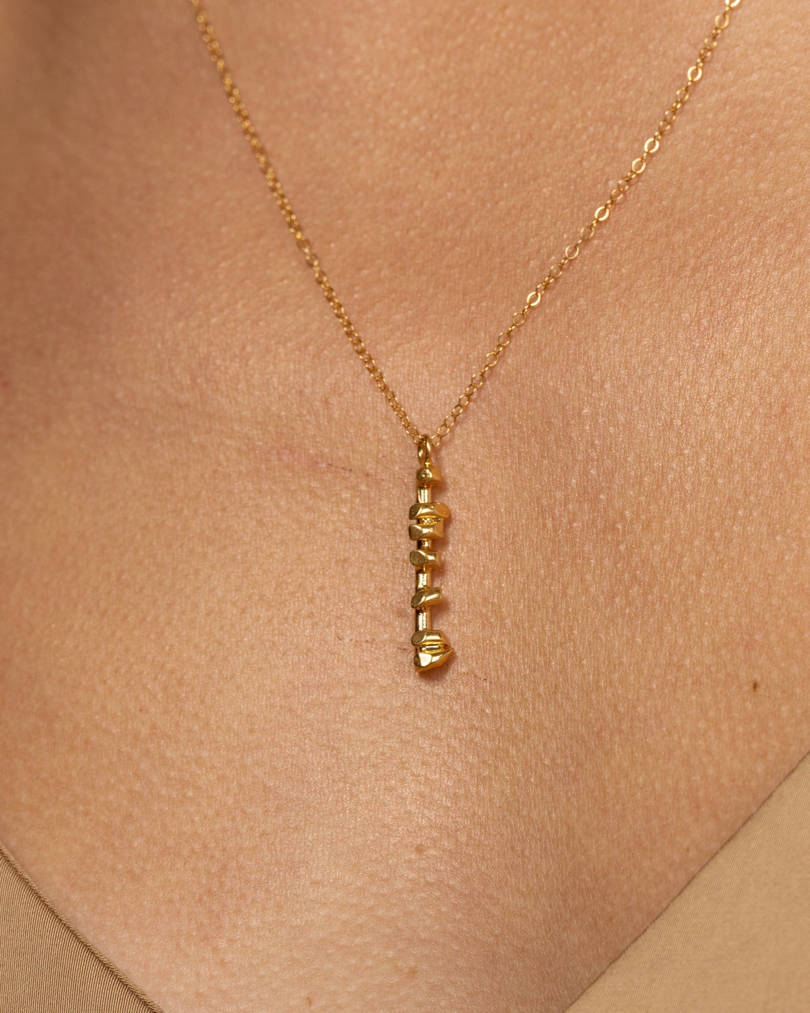 Sculpted Bar Pendant Necklace