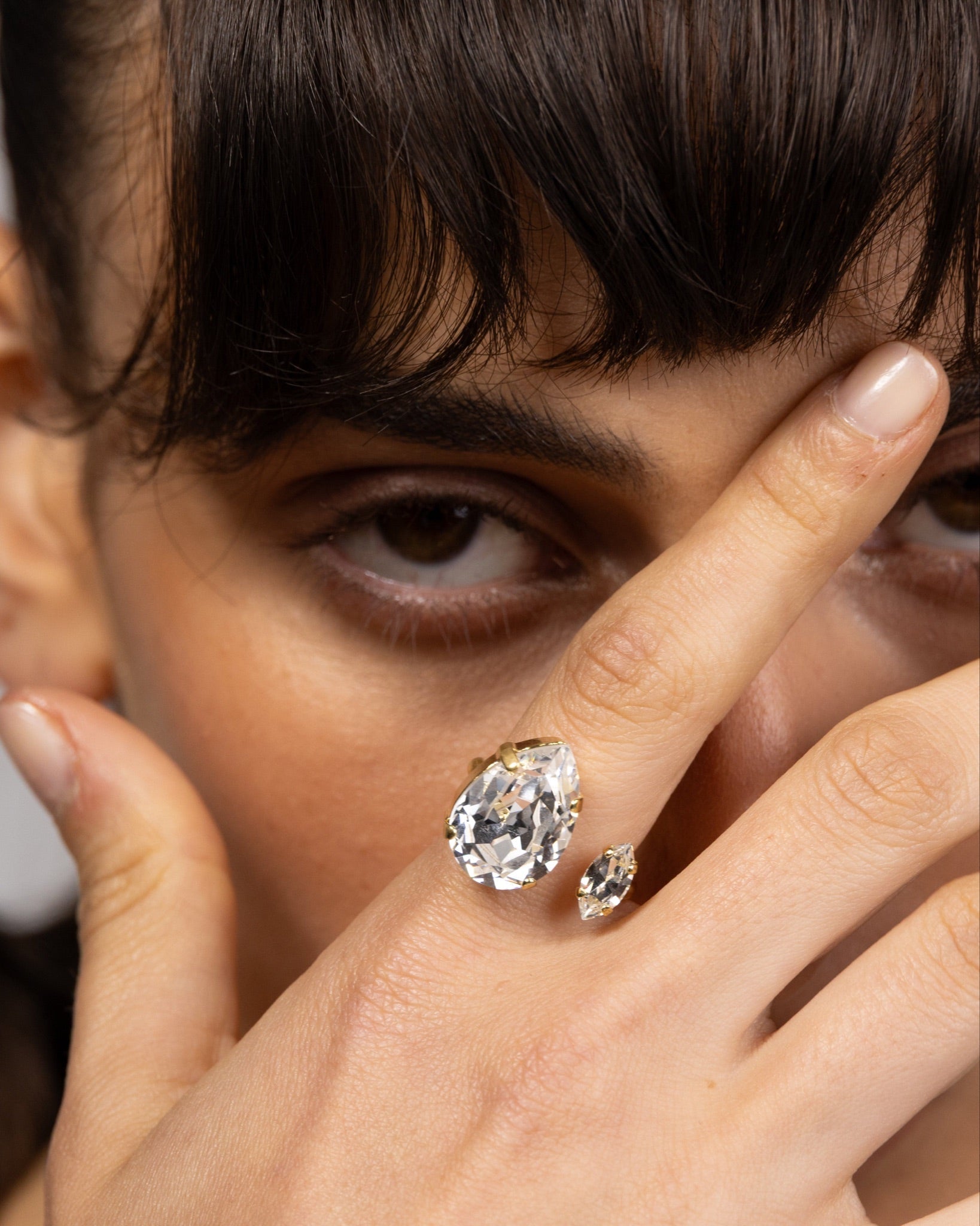 Two Stones Open Cocktail ring