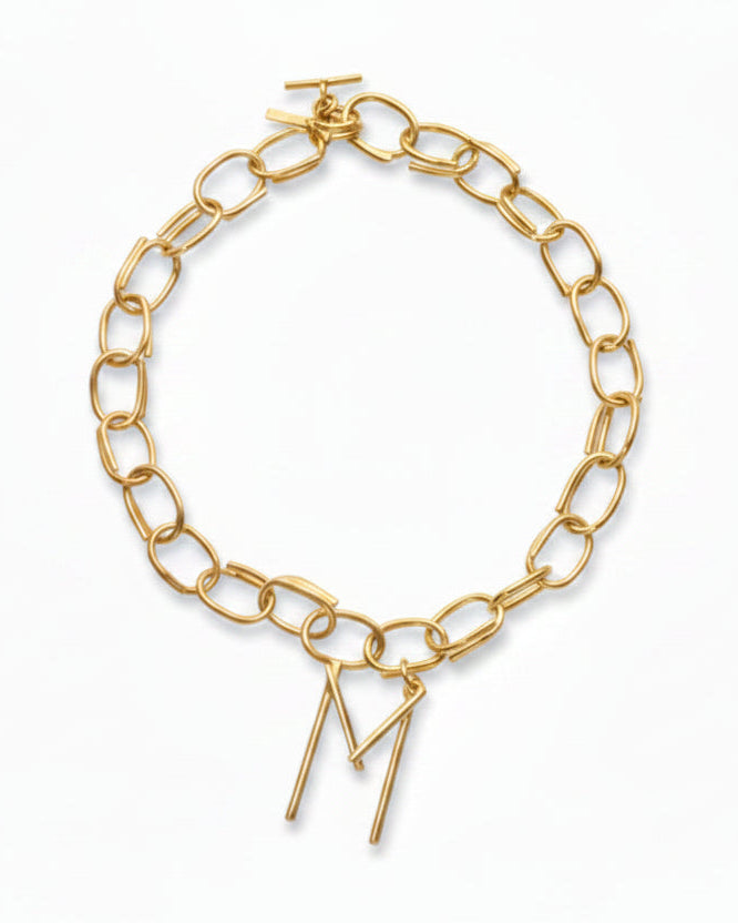 Oval Links Initial Necklace