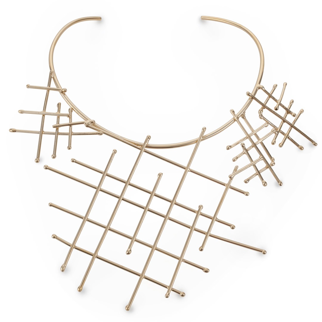 Net statement collar necklace
