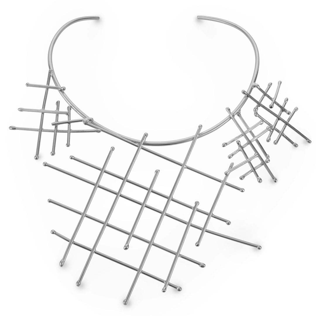 Net statement collar necklace