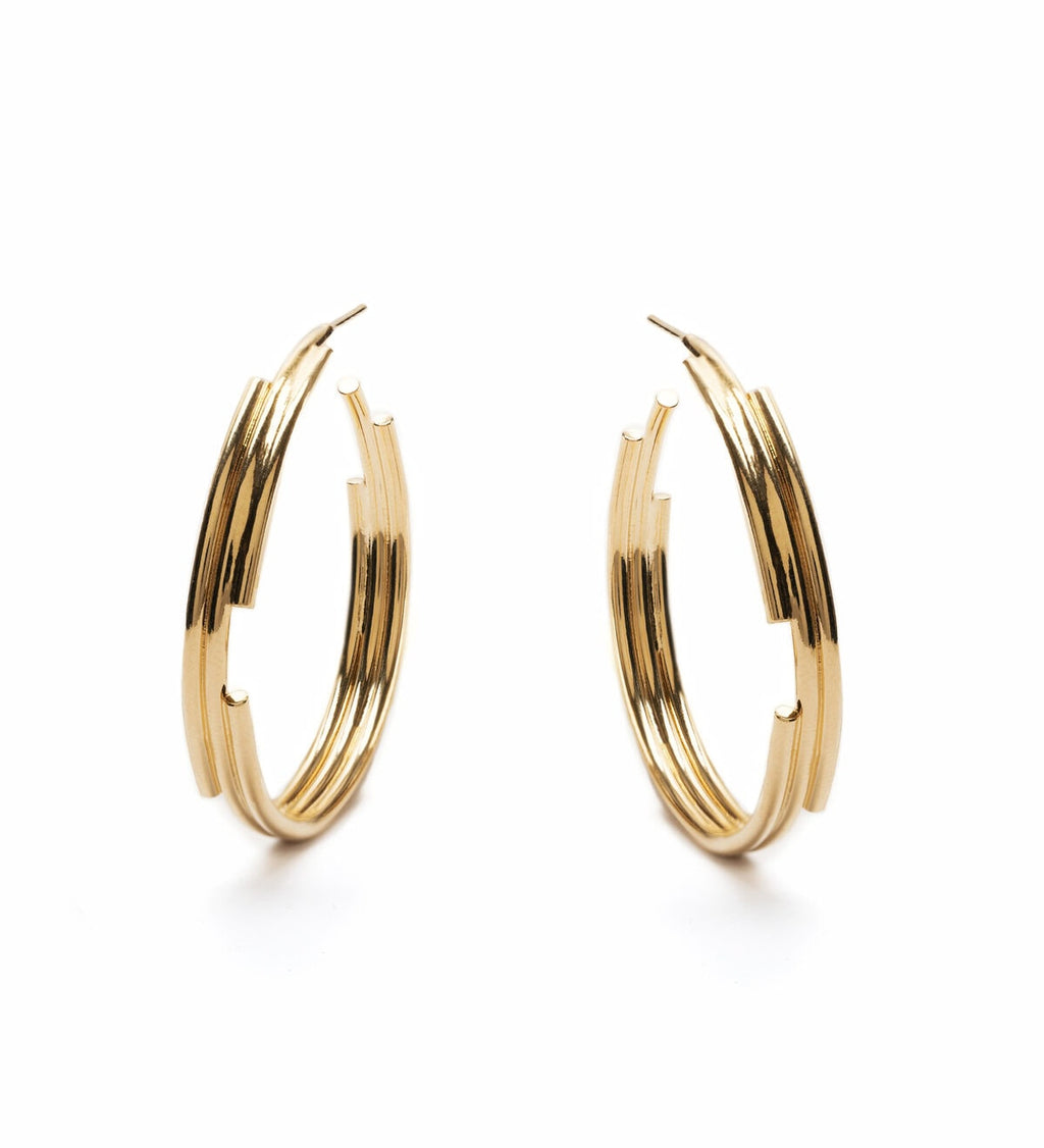 Lines Hoop Earrings - hoop earrings by Noritamy