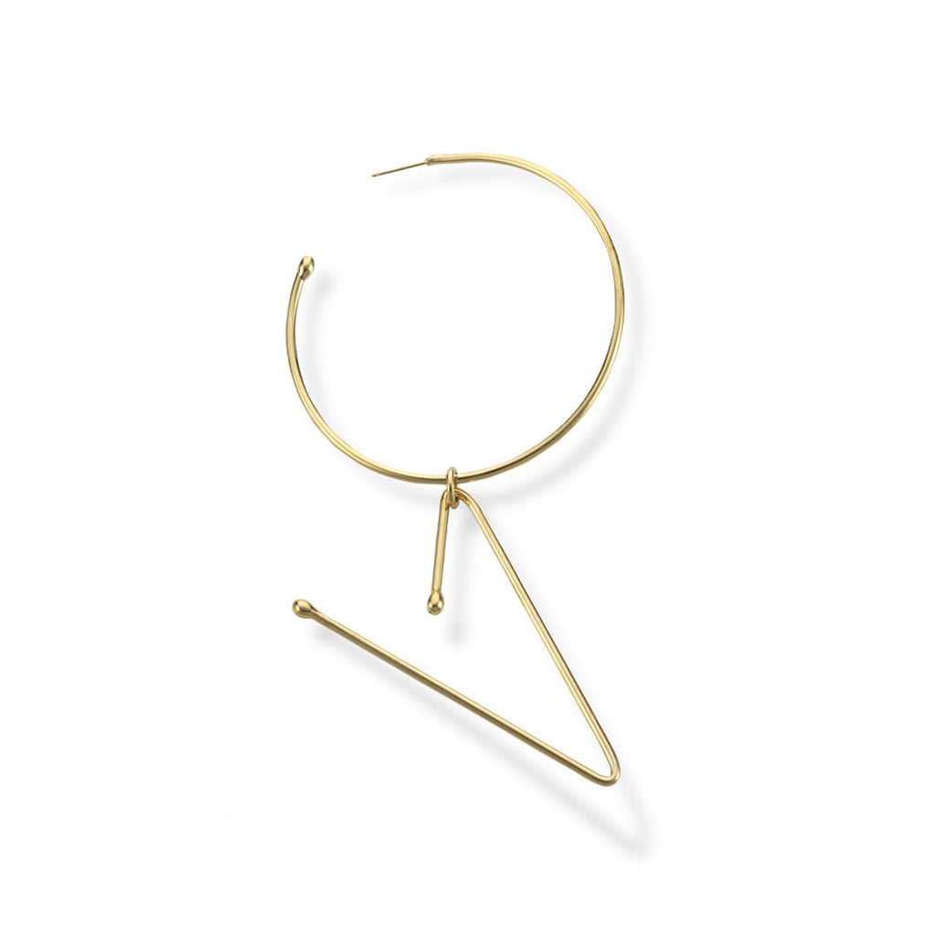 Hoop  and V Earring