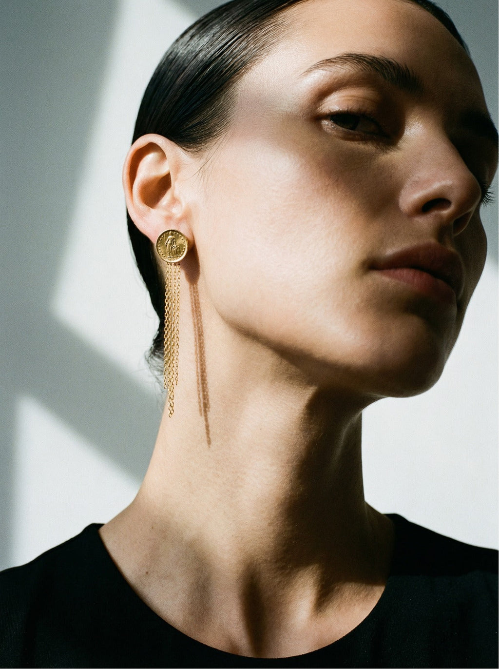 Coin Tassel Earring (Single) - statement earrings by Noritamy