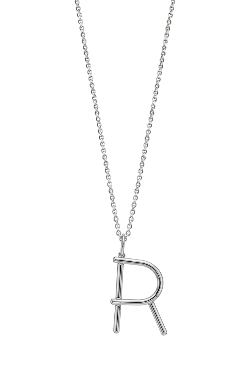 Small Initial Necklace in sterling silver, necklace by Noritamy