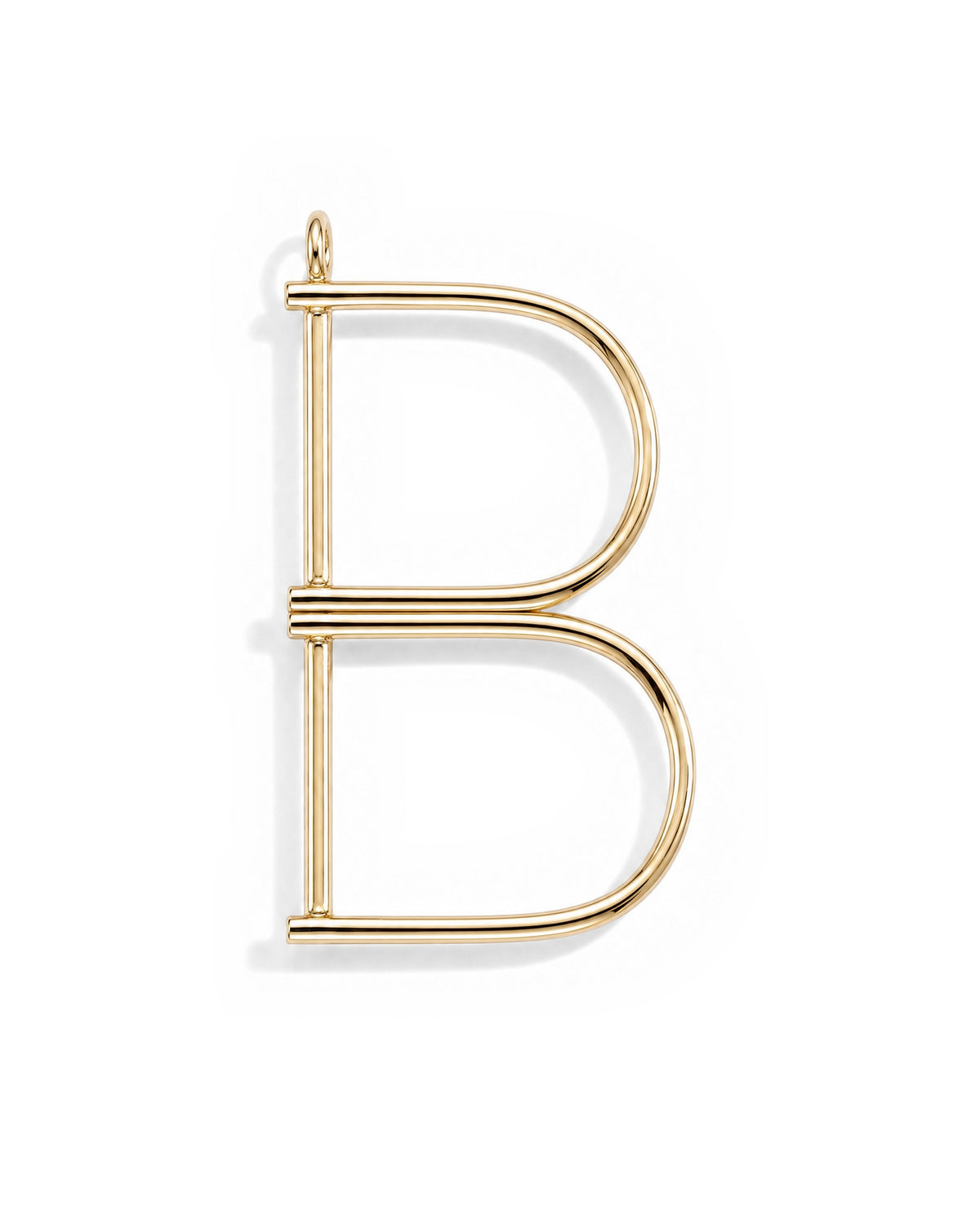 Large Initial Necklace - Letter B - Gold