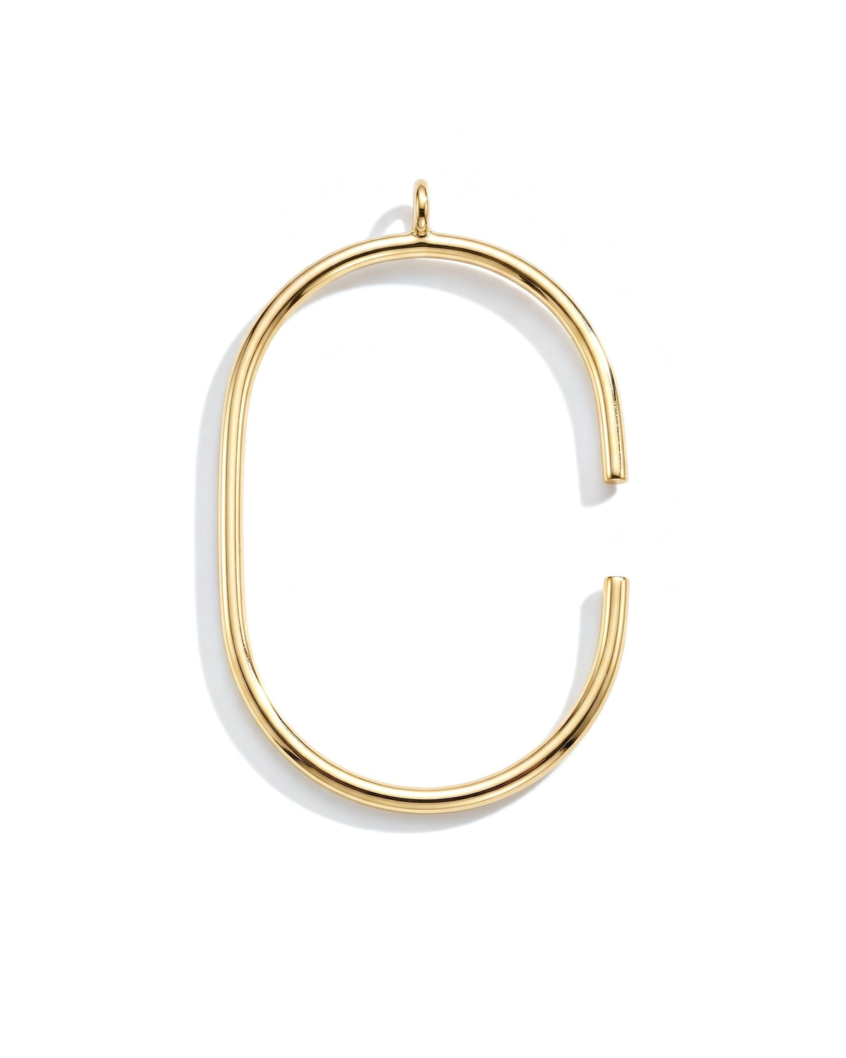 Large Initial Necklace - Letter C - Gold
