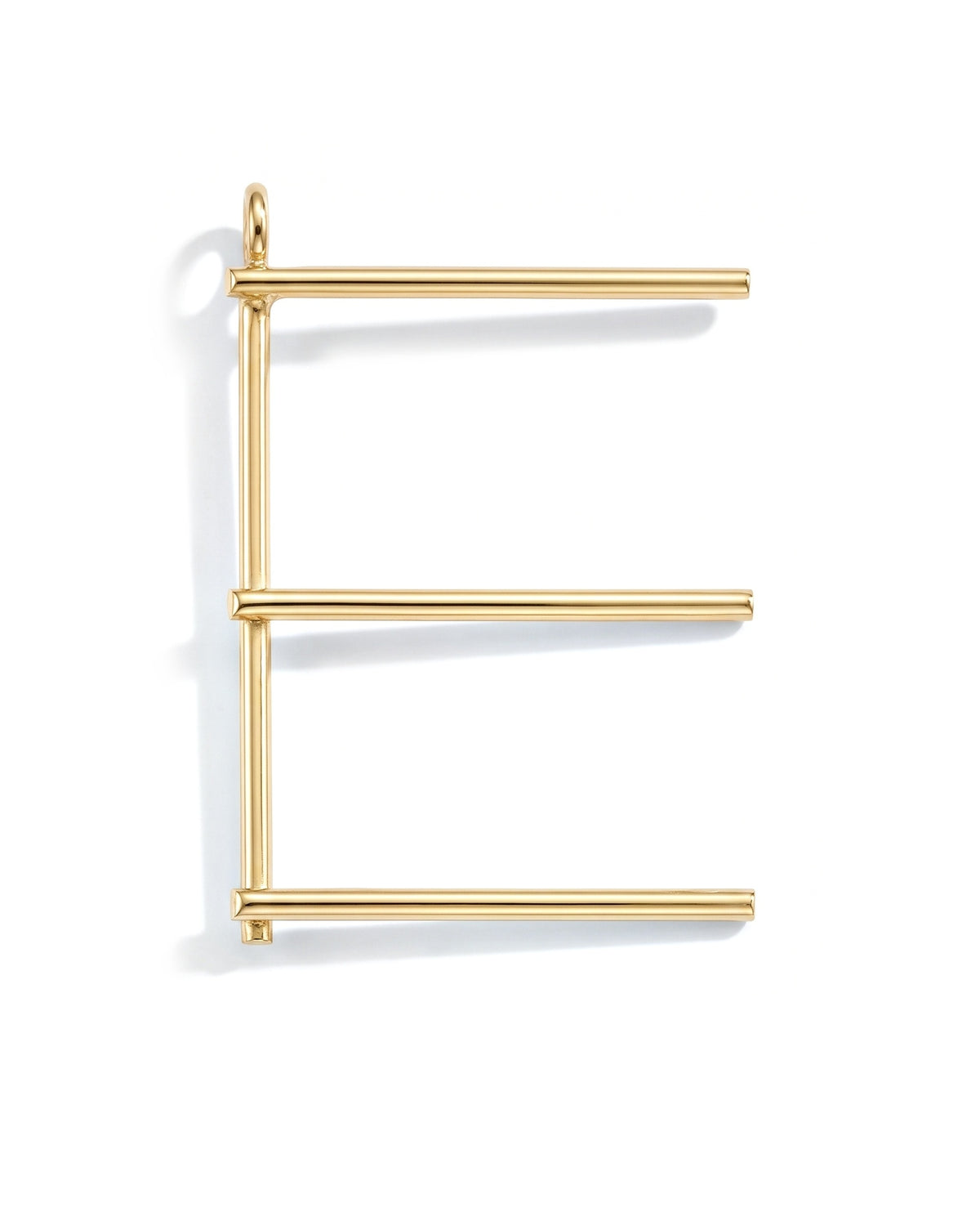 Large Initial Necklace - Letter E - Gold