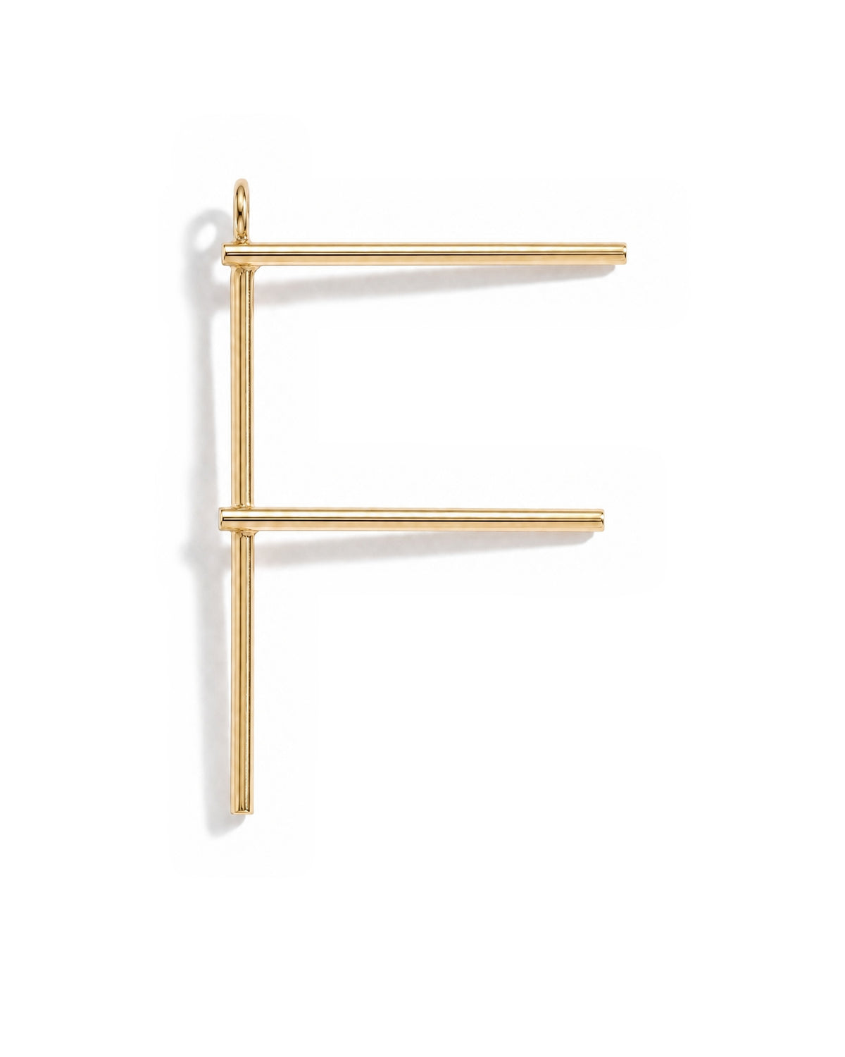 Large Initial Necklace - Letter F - Gold