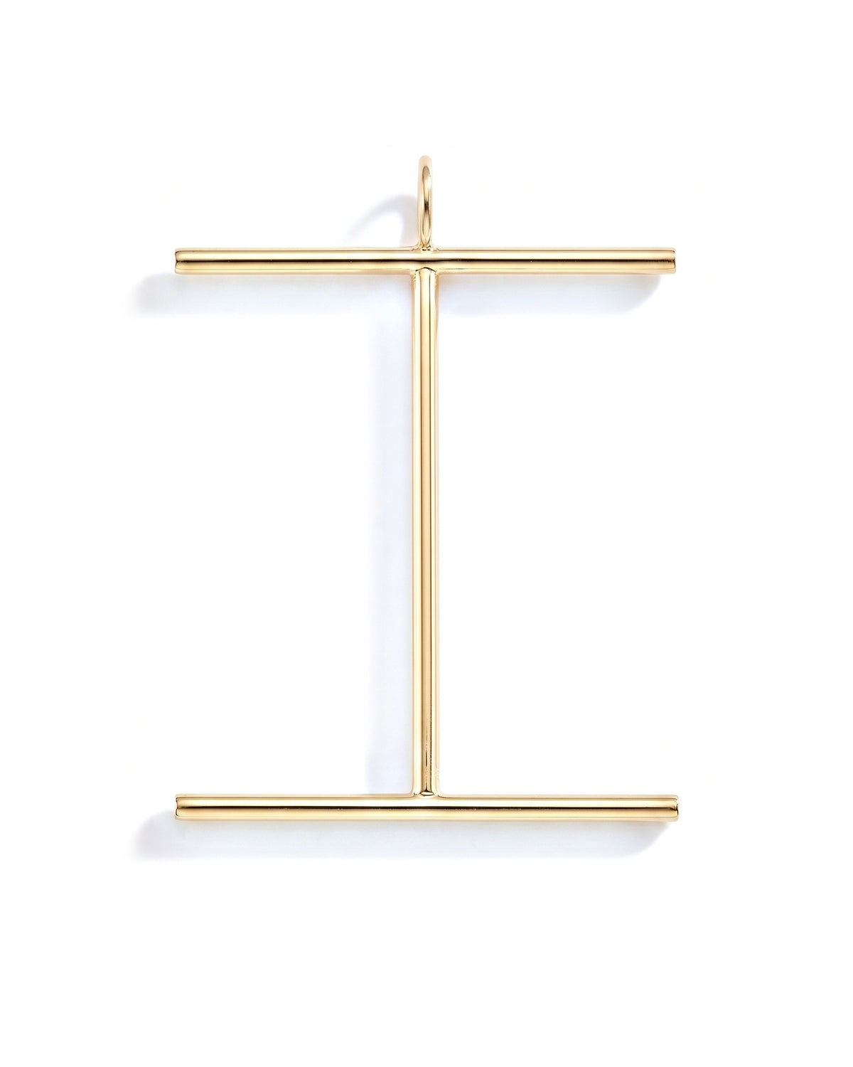 Large Initial Necklace - Letter I - Gold