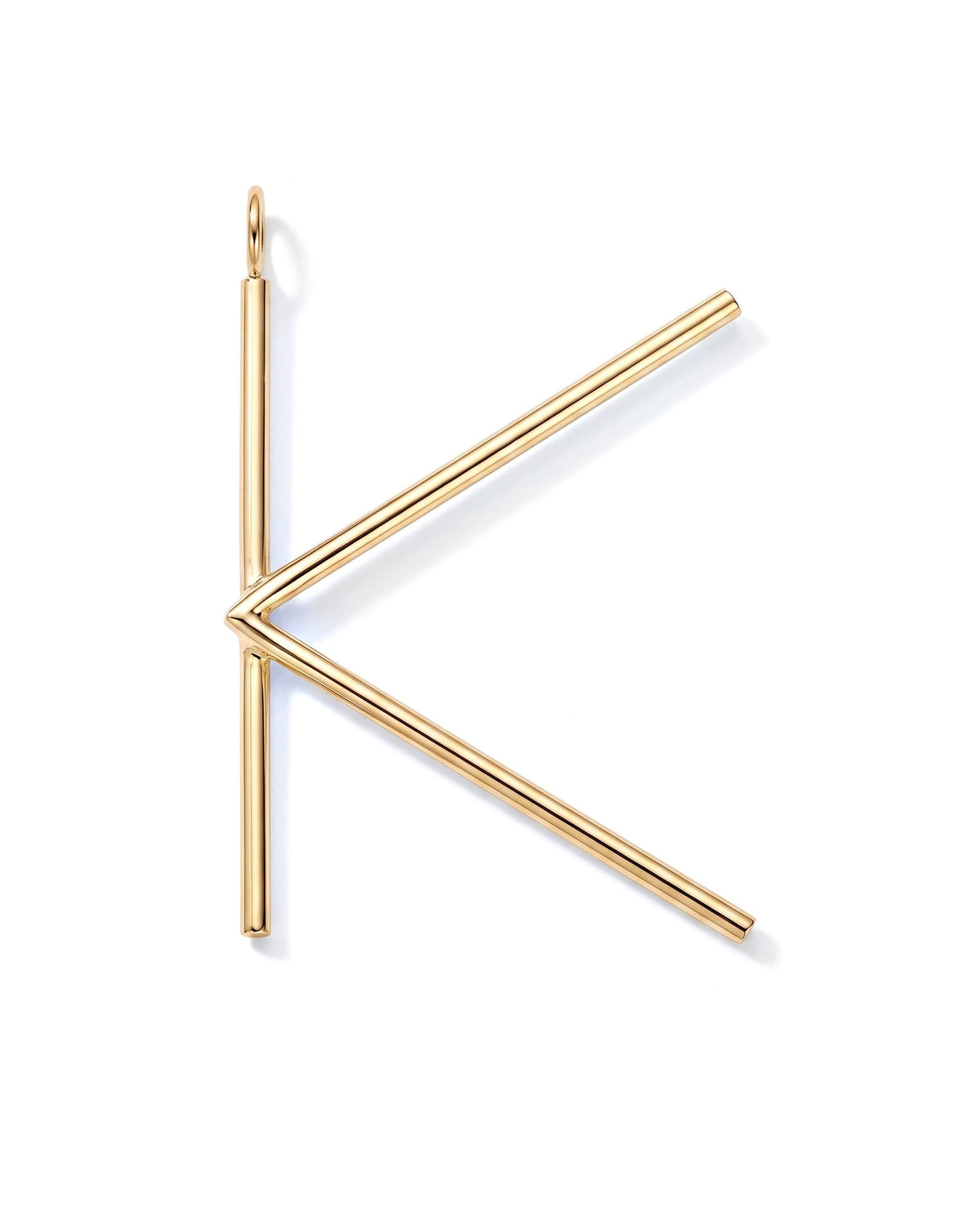 Large Initial Necklace - Letter K - Gold