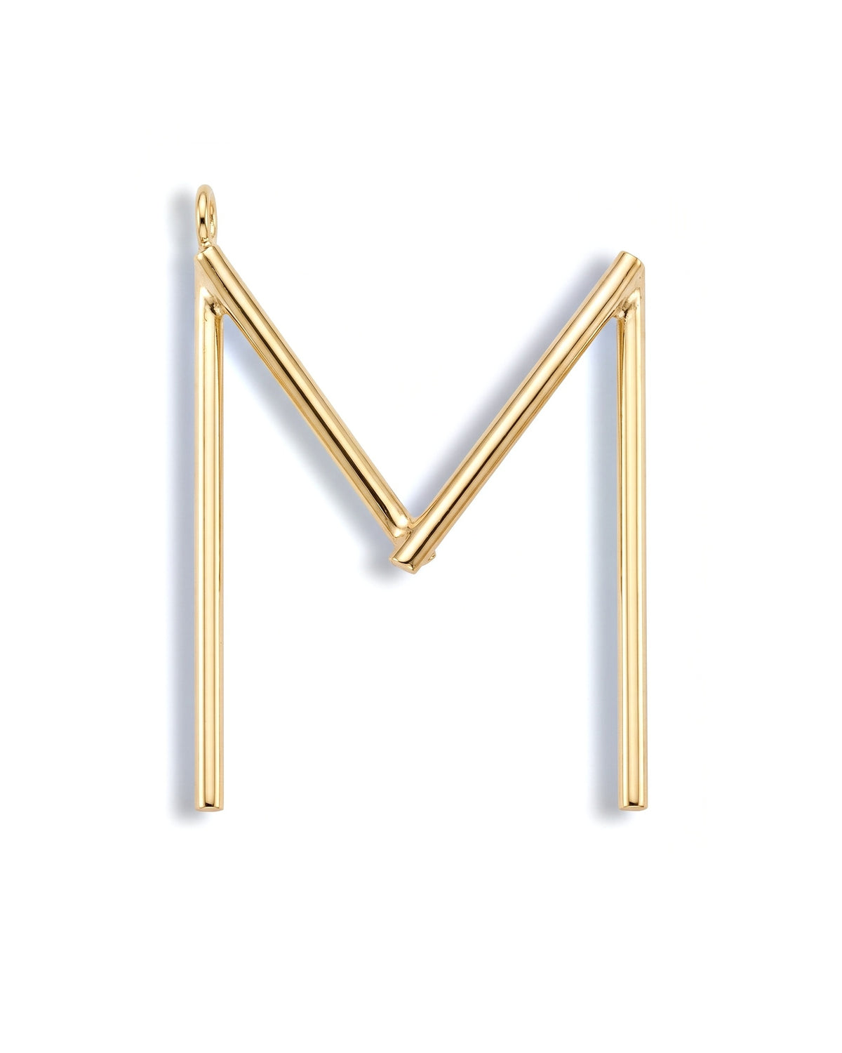 Large Initial Necklace - Letter M - Gold