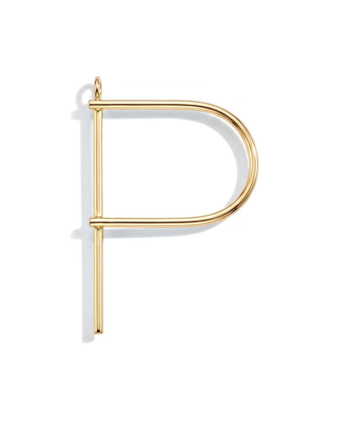 Large Initial Necklace - Letter P - Gold