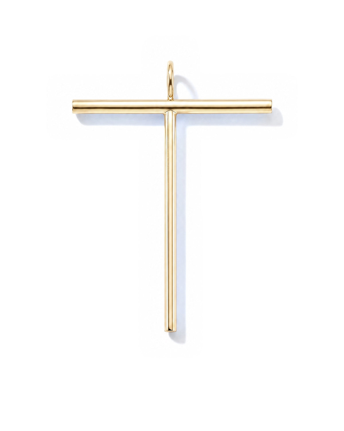 Large Initial Necklace - Letter T - Gold