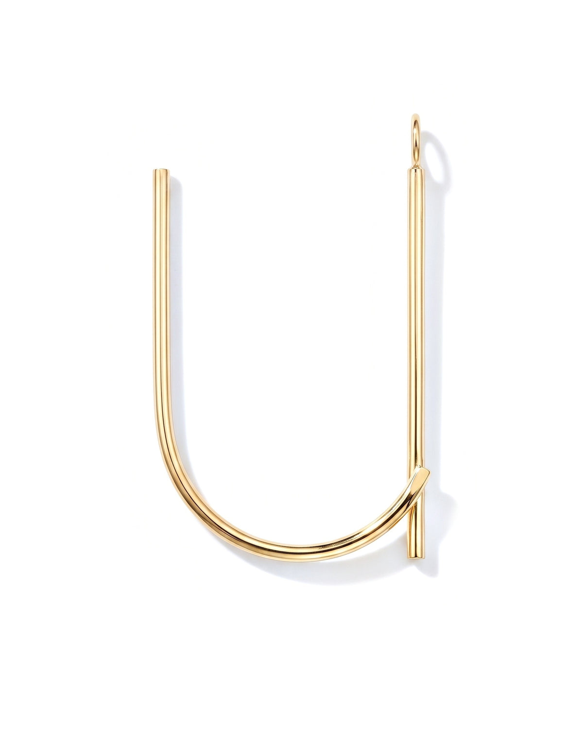 Large Initial Necklace - Letter U - Gold