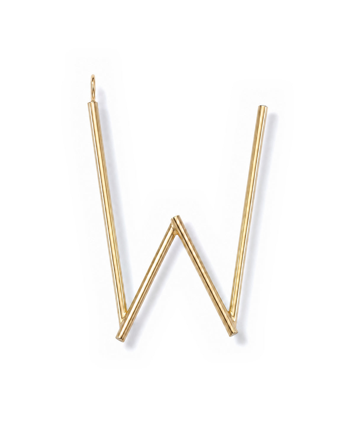 Large Initial Necklace - Letter W - Gold