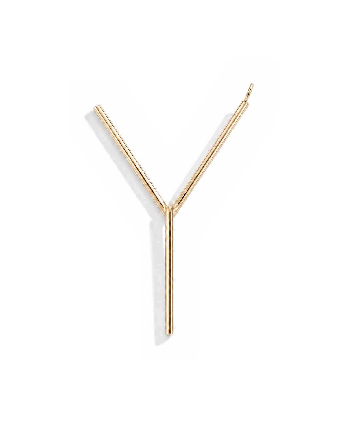 Large Initial Necklace - Letter Y - Gold