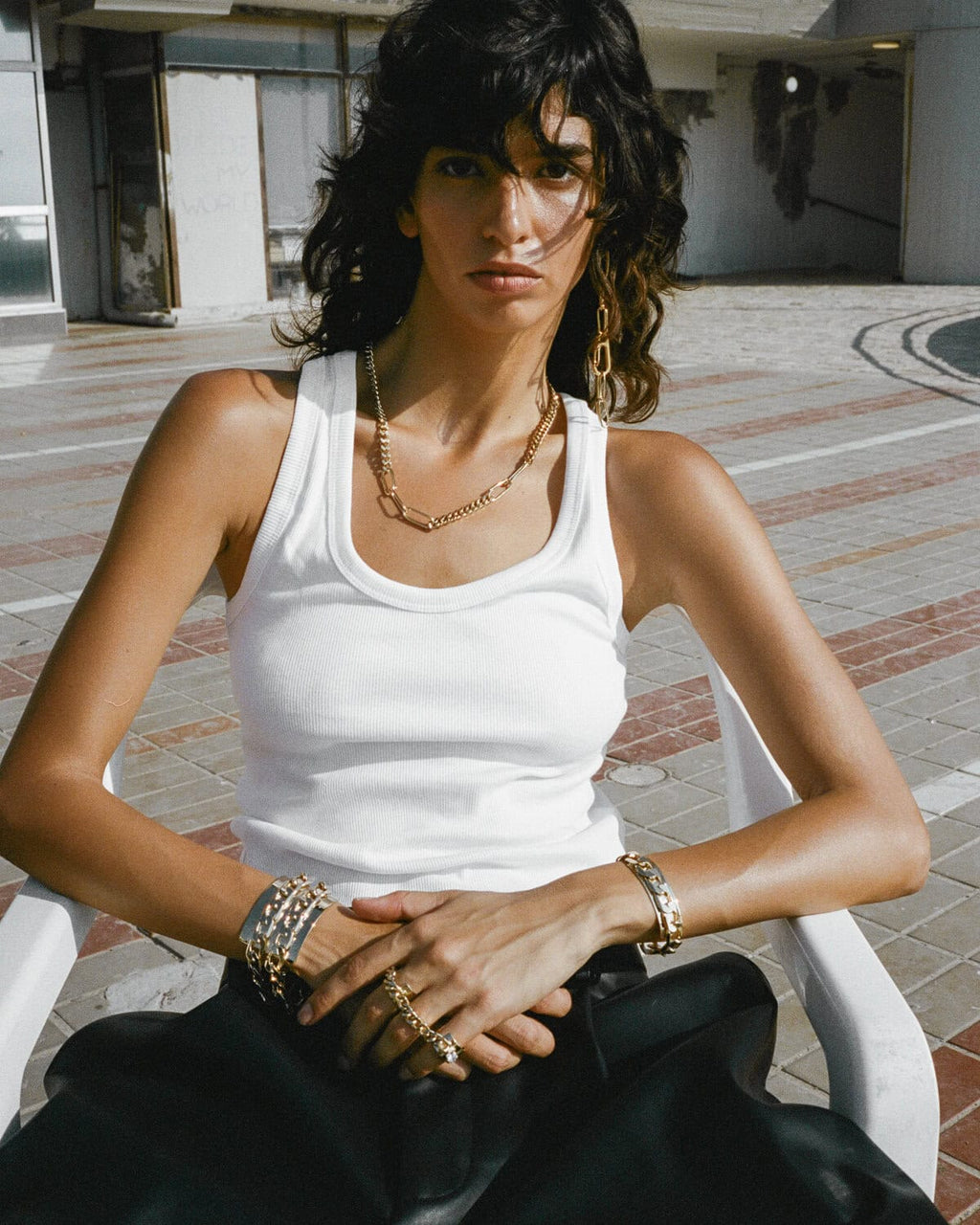 Narrow Cuban Links & Shackle Bracelet