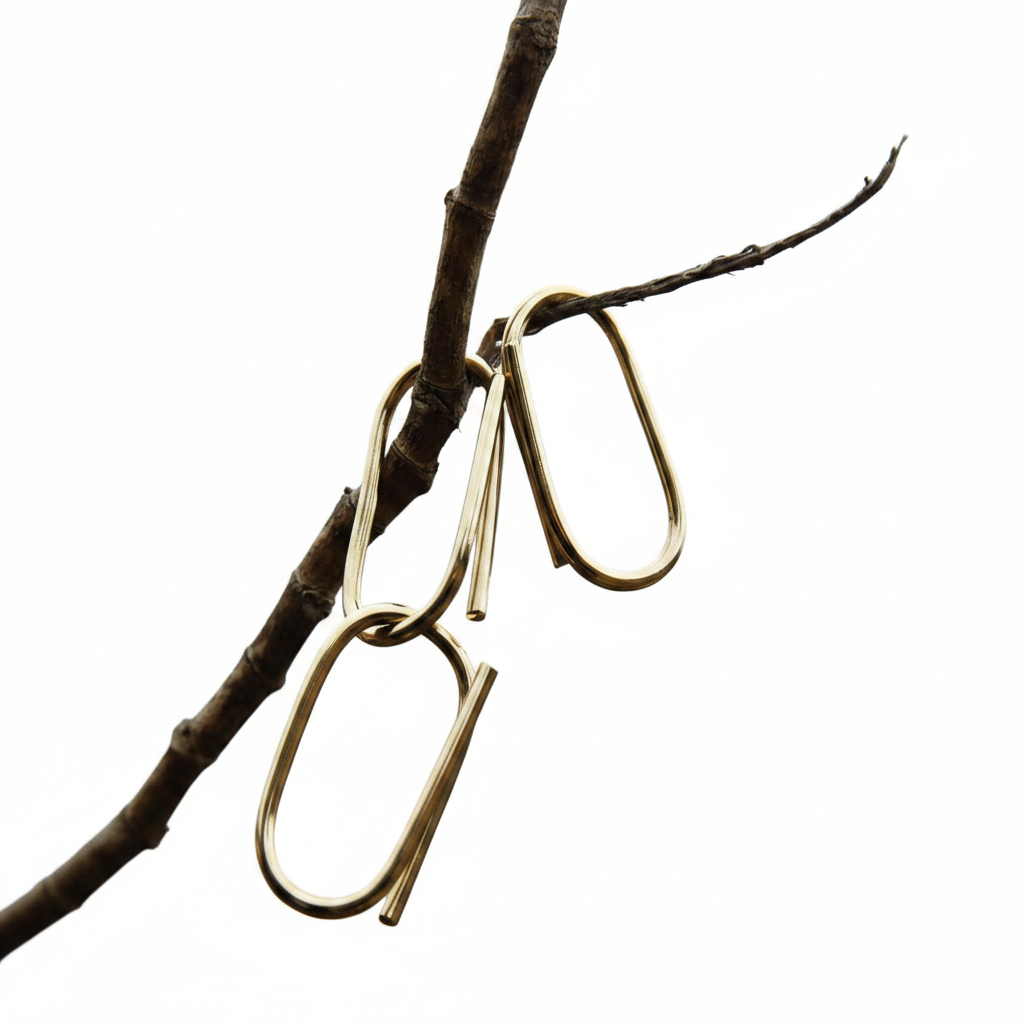 Oval Large Asymmetric  Earrings