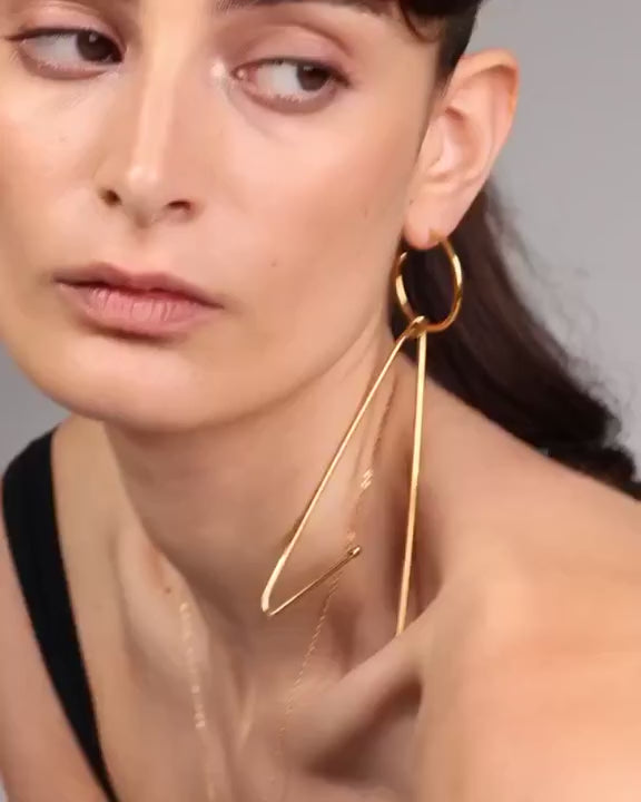 Hoop  and V Earring
