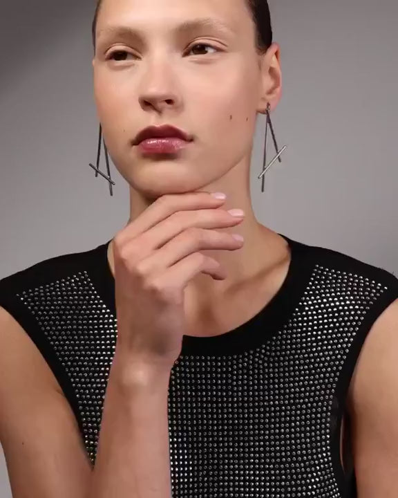 X Bar Stud Earrings