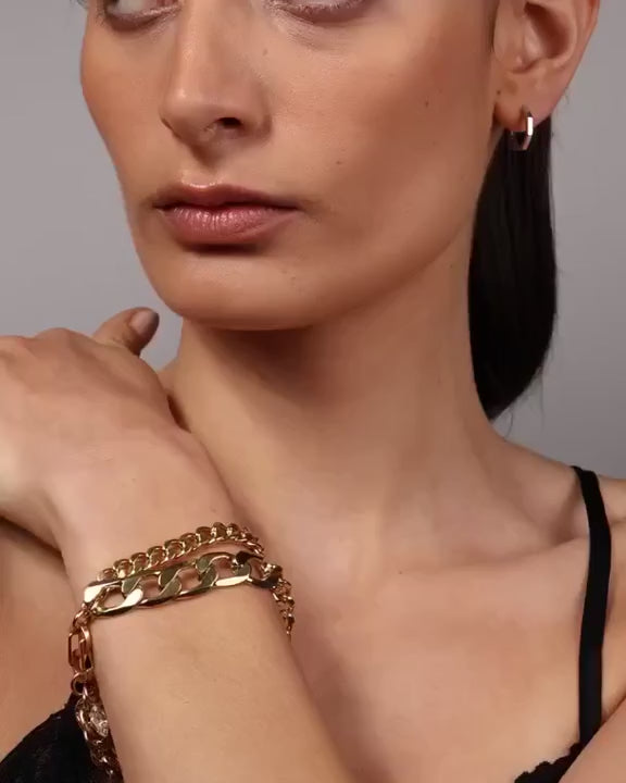 Double Wrap Crystal Charm Bracelet