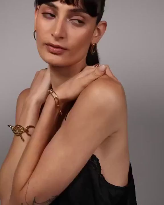 Small Chain Stud Earrings, earrings by Noritamy, video 2