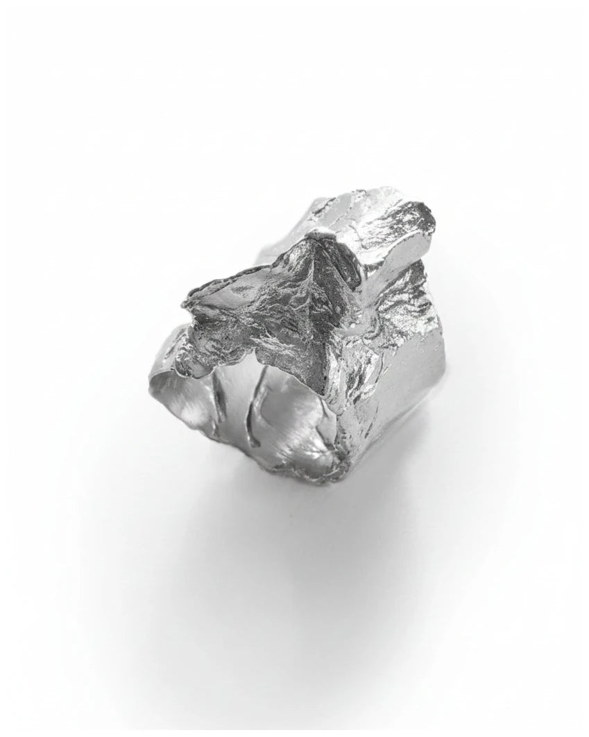 Sterling silver Short Rugged Ring